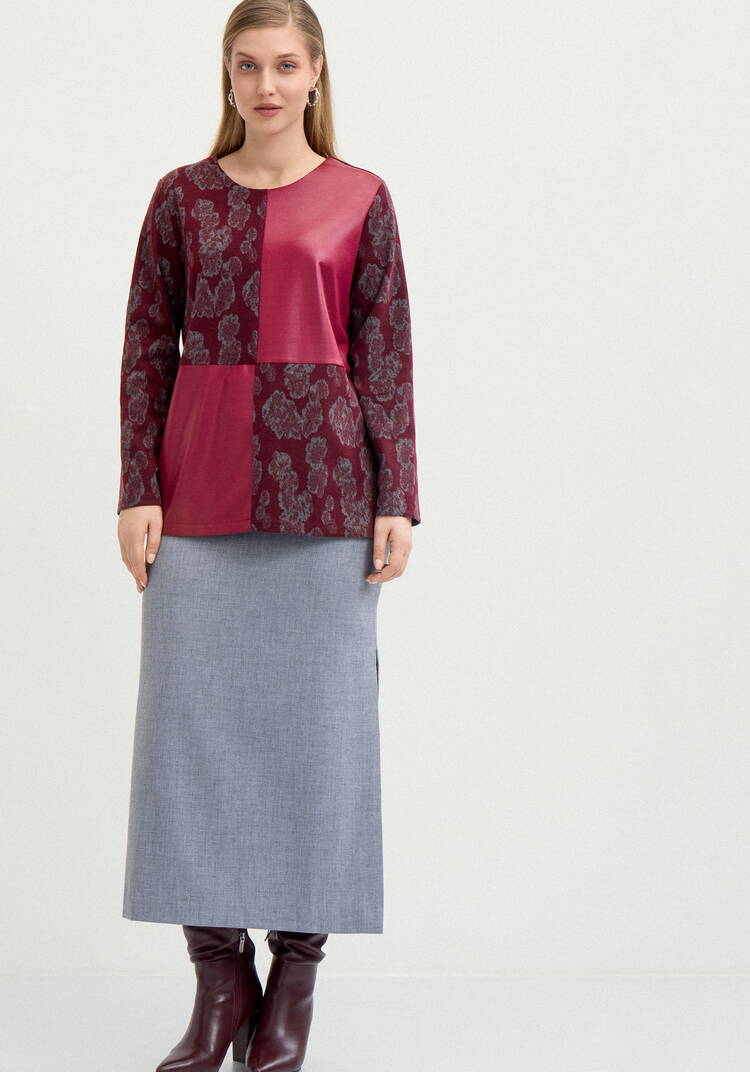 Блуза из комбинированной ткaни шир.  750, рис. 7