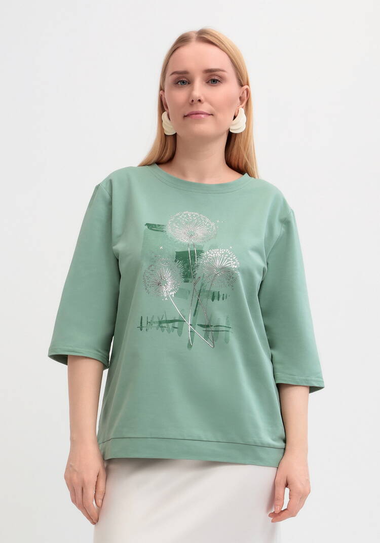 Блуза с длинным рукавом и цветочным рисунком шир.  750, рис. 14