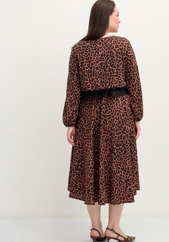 Платье из струящейся ткани с принтом леопард шир.  580, рис. 11