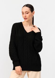 Джемпер с V образным вырезом без метанити