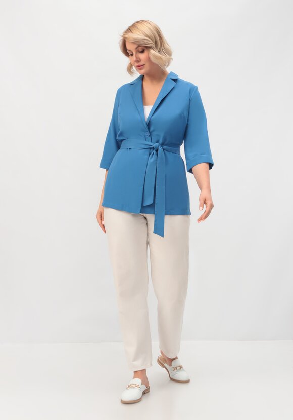 Пиджак с поясом из льна и хлопка шир.  580, рис. 10