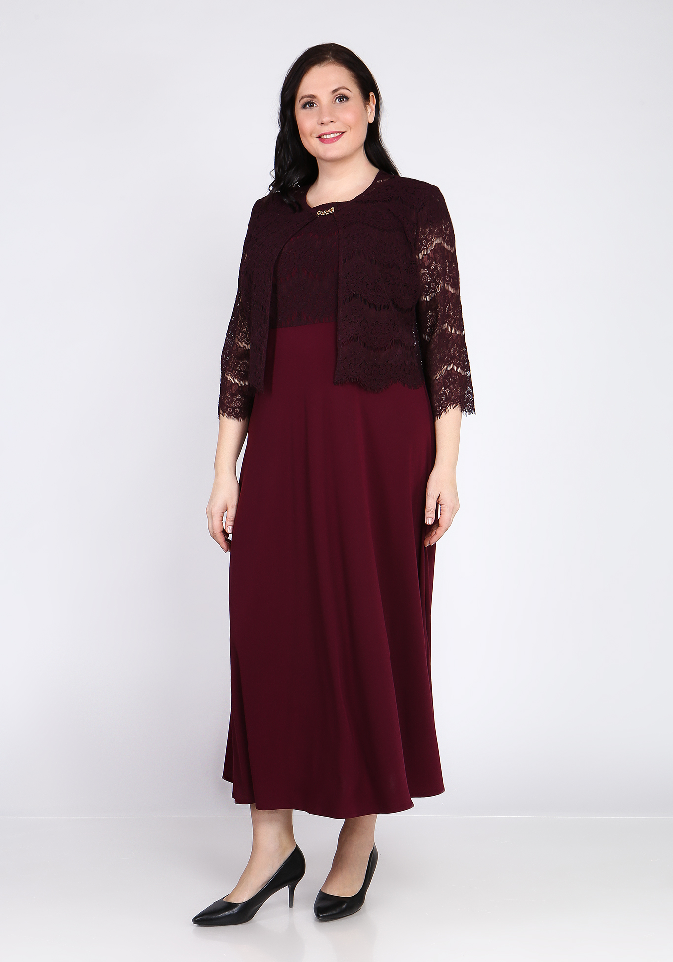 Платье с кардиганом "Люсин" Bel Fiore, размер 50, цвет черный - фото 3
