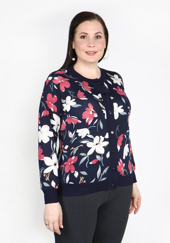 Кардиган Невероятное цветение шир.  580, рис. 8