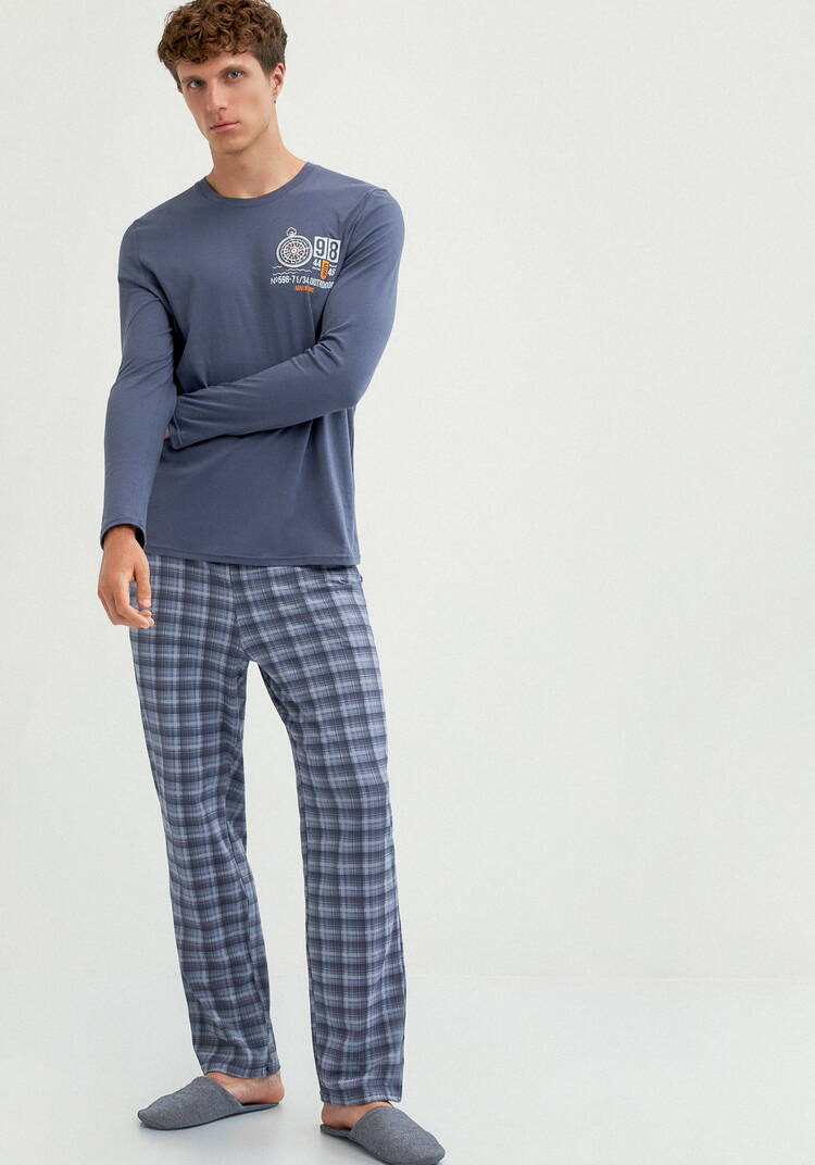 Костюм домашний с принтом на лонгсливе шир.  750, рис. 27