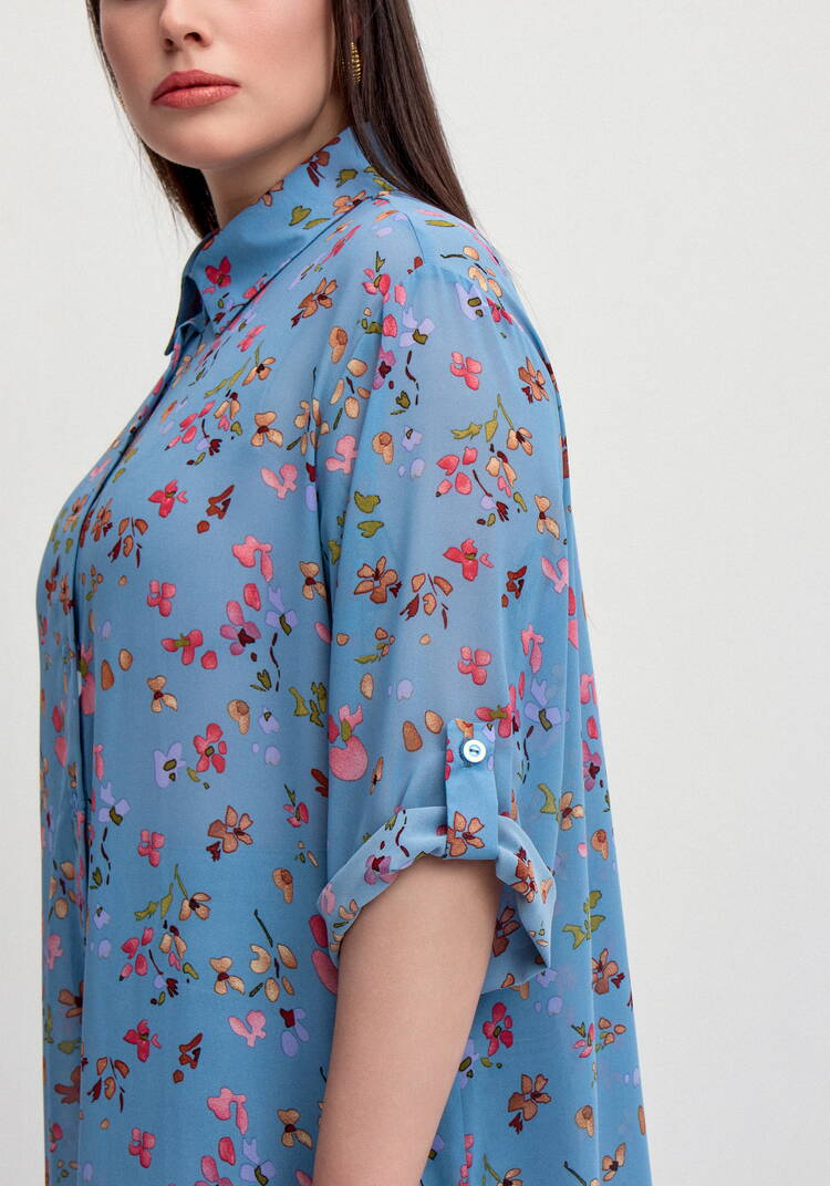 Рубашка с флористическим принтом шир.  750, рис. 20