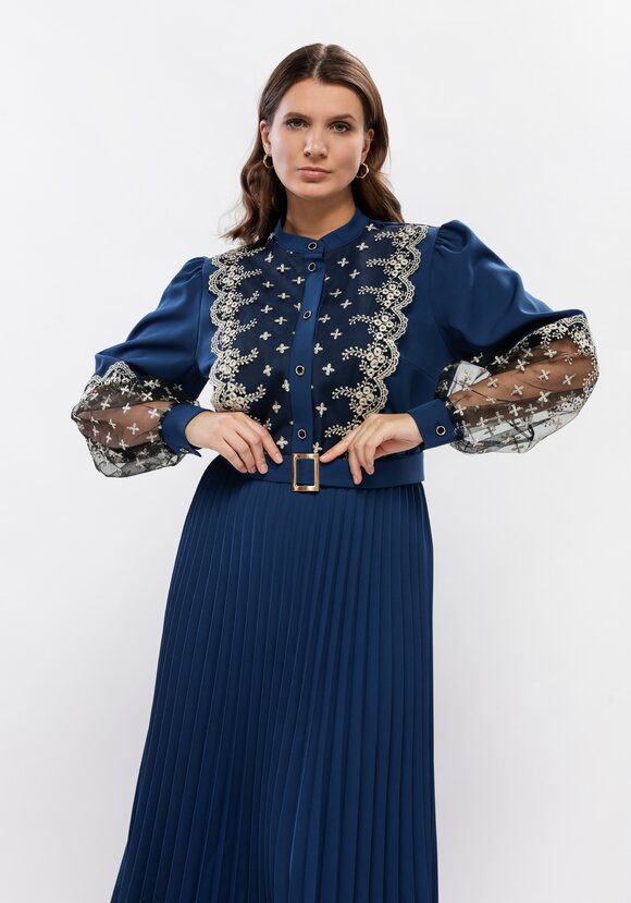 Платье с ажурным кружевом шир.  580, рис. 34