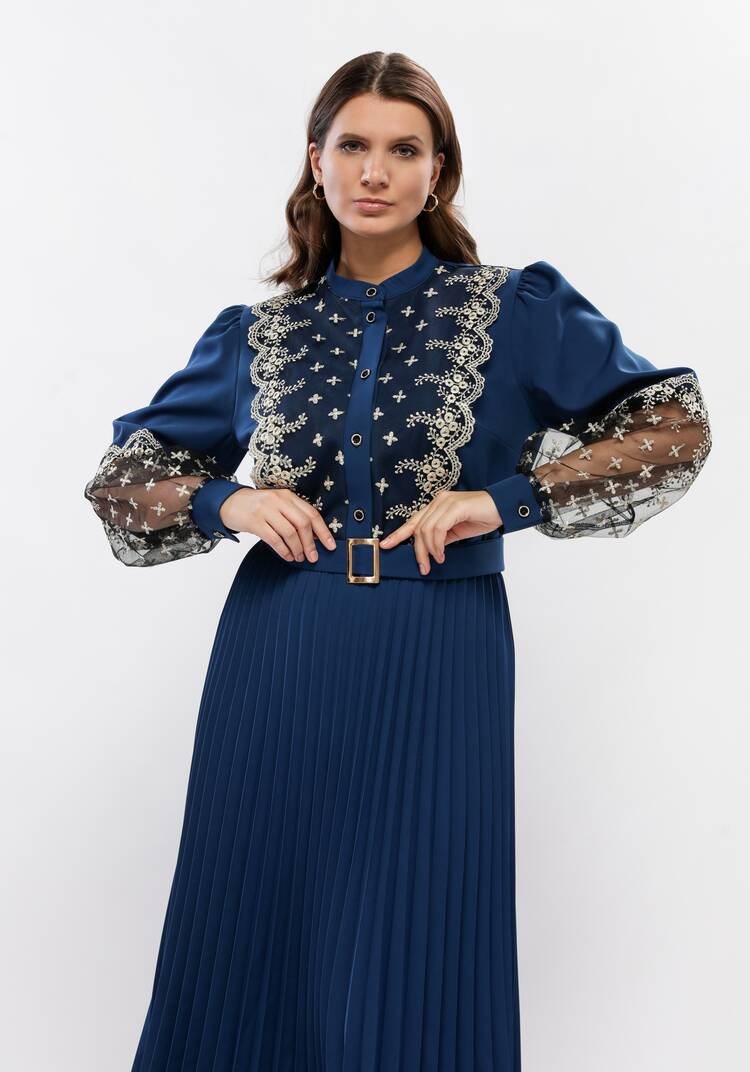 Платье с ажурным кружевом шир.  750, рис. 34