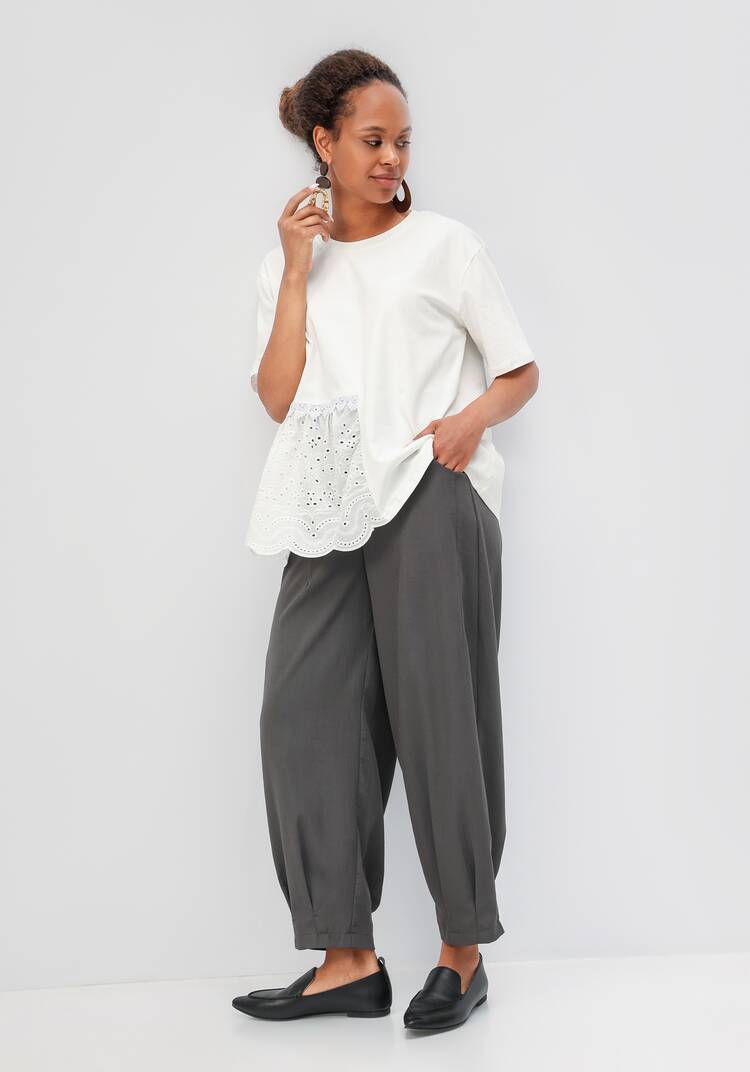 Блуза свободного кроя с вставкой из шитья шир.  750, рис. 7