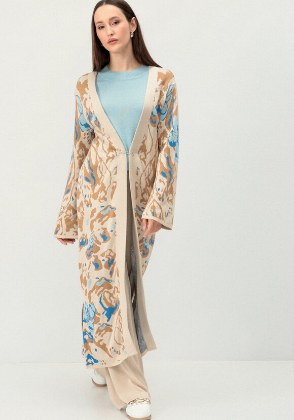 Кардиган с цветочным дизайном шир.  580, рис. 19