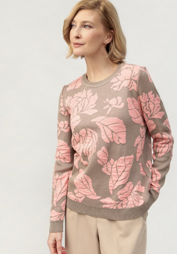 Джемпер с цветочно-лиственным принтом шир.  580, рис. 4