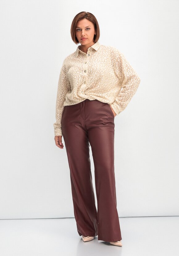 Рубашка ажурная с леопардовым принтом шир.  580, рис. 2
