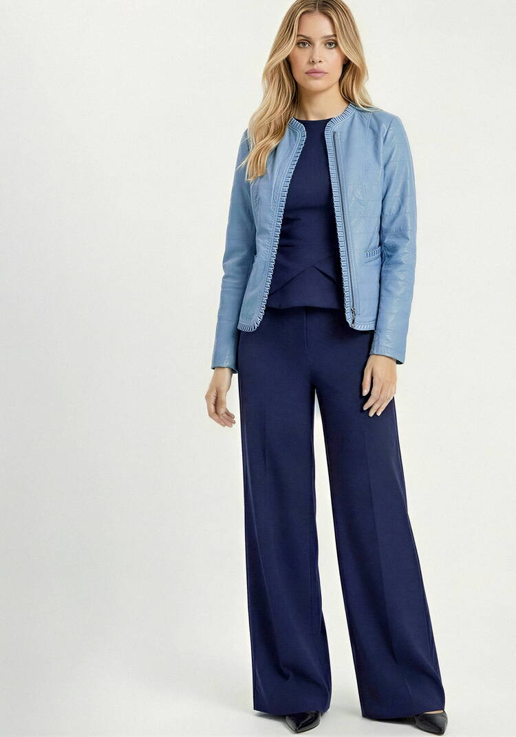 Куртка из экокожи с рюшей шир.  750, рис. 16