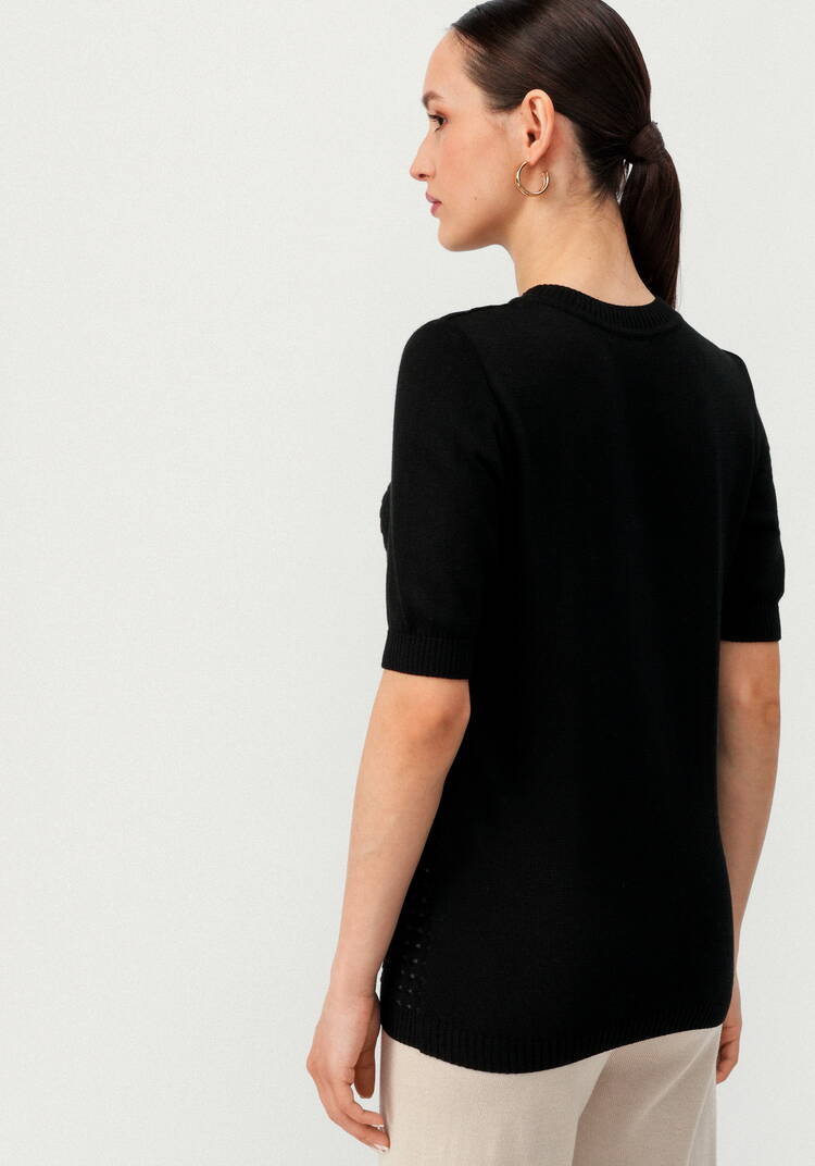 Джемпер с передней полочкой ажурной вязки шир.  750, рис. 26