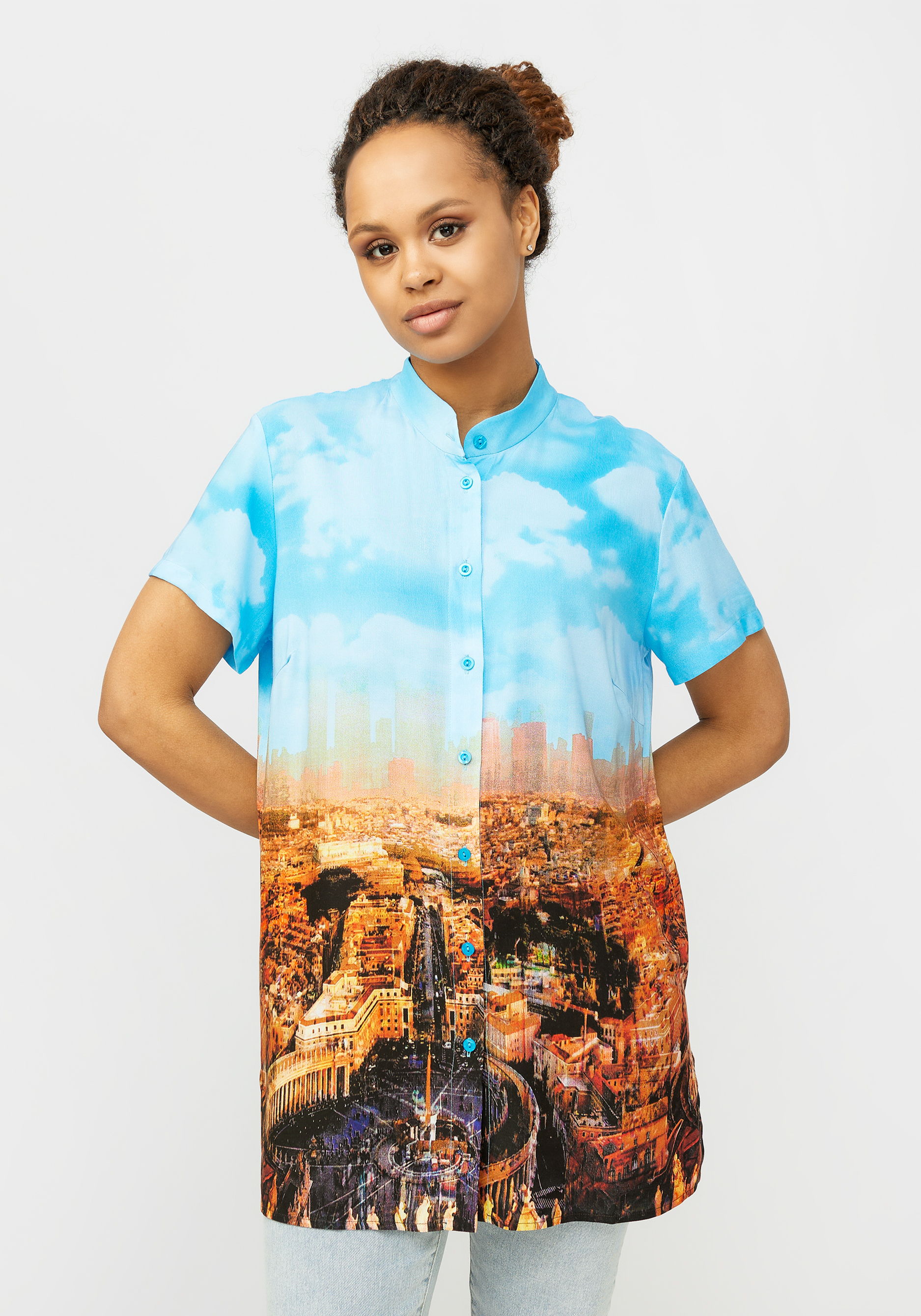 Рубашка женская "Беатриса" Синель, цвет мультиколор, размер 48 - фото 6