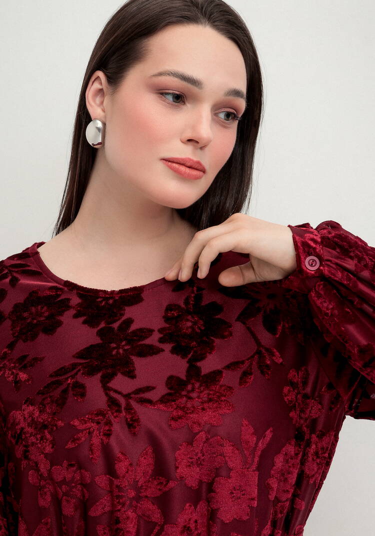 Платье с цветами из бархата шир.  750, рис. 5