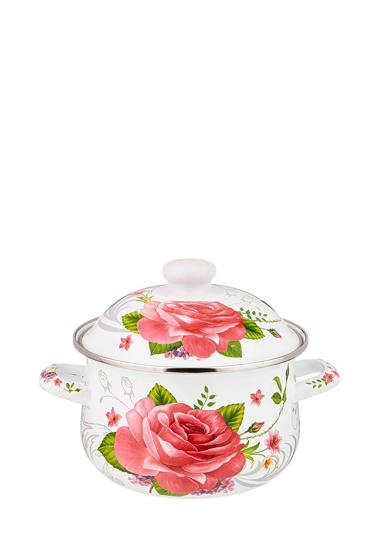 Кастрюля эмалированная Пленительная роза шир.  750, рис. 5