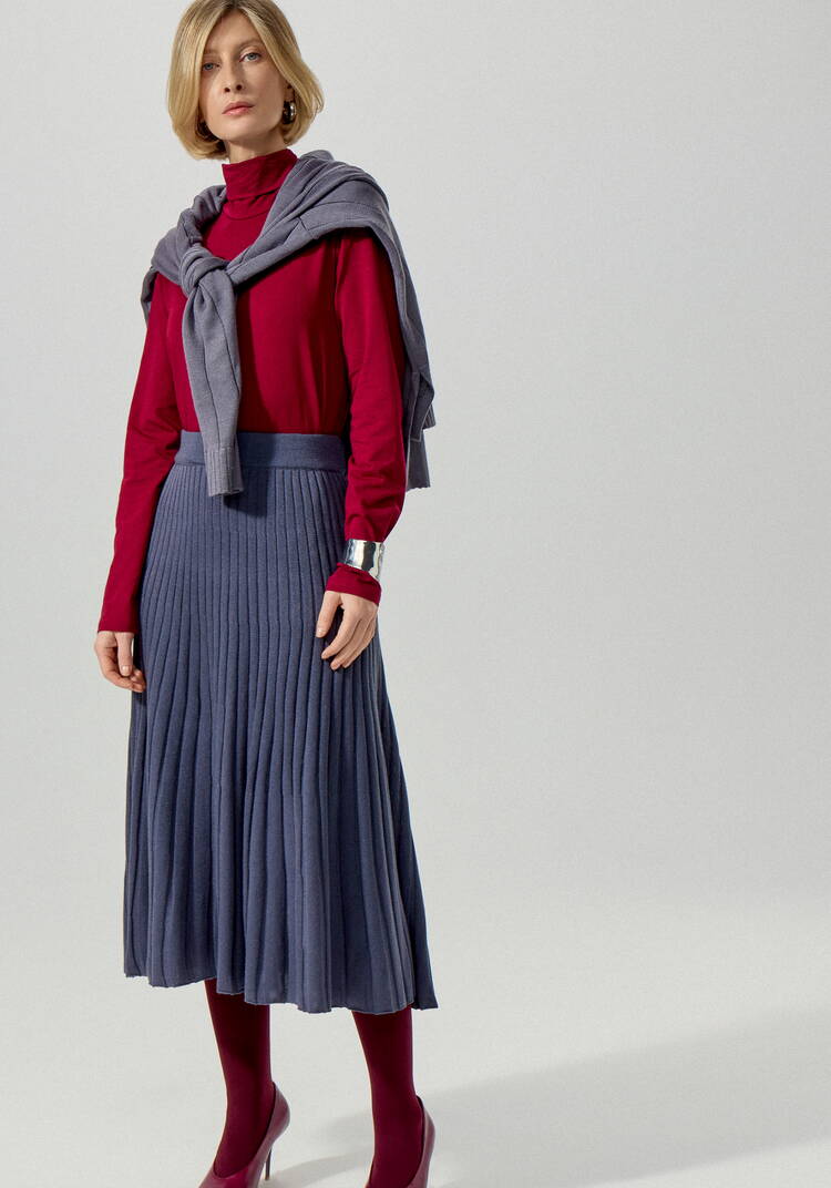 Юбка-плиссе на резинке ниже колена шир.  750, рис. 9