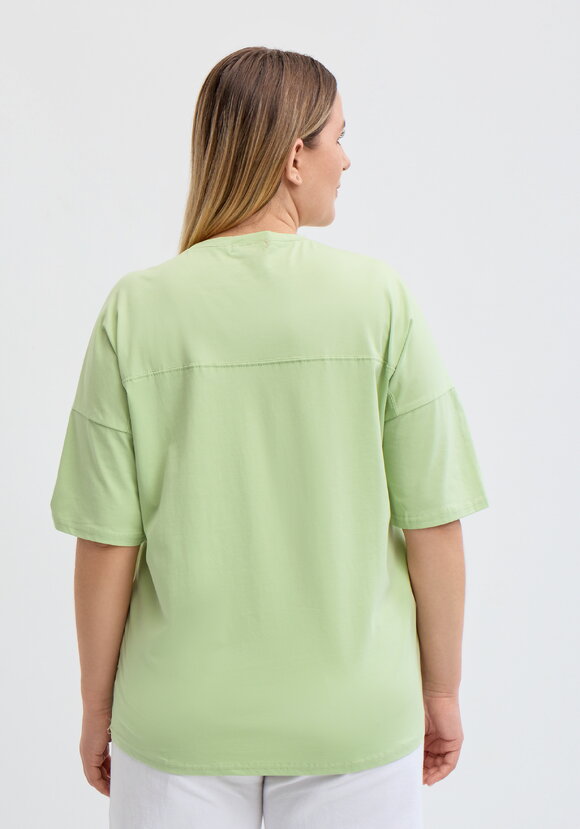 Футболка с цветочным принтом и стразами шир.  580, рис. 28