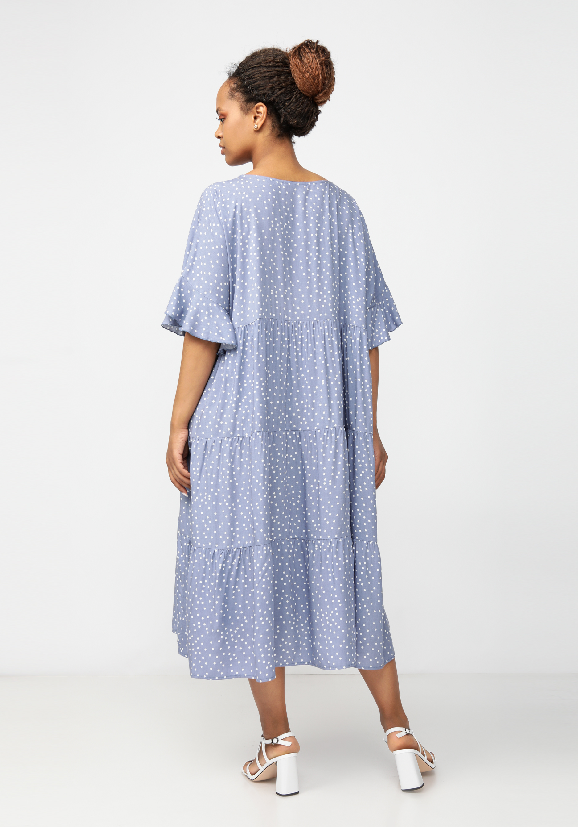 Платье свободного кроя с принтом "Анфиса" Manhattan, размер 60, цвет синий - фото 7