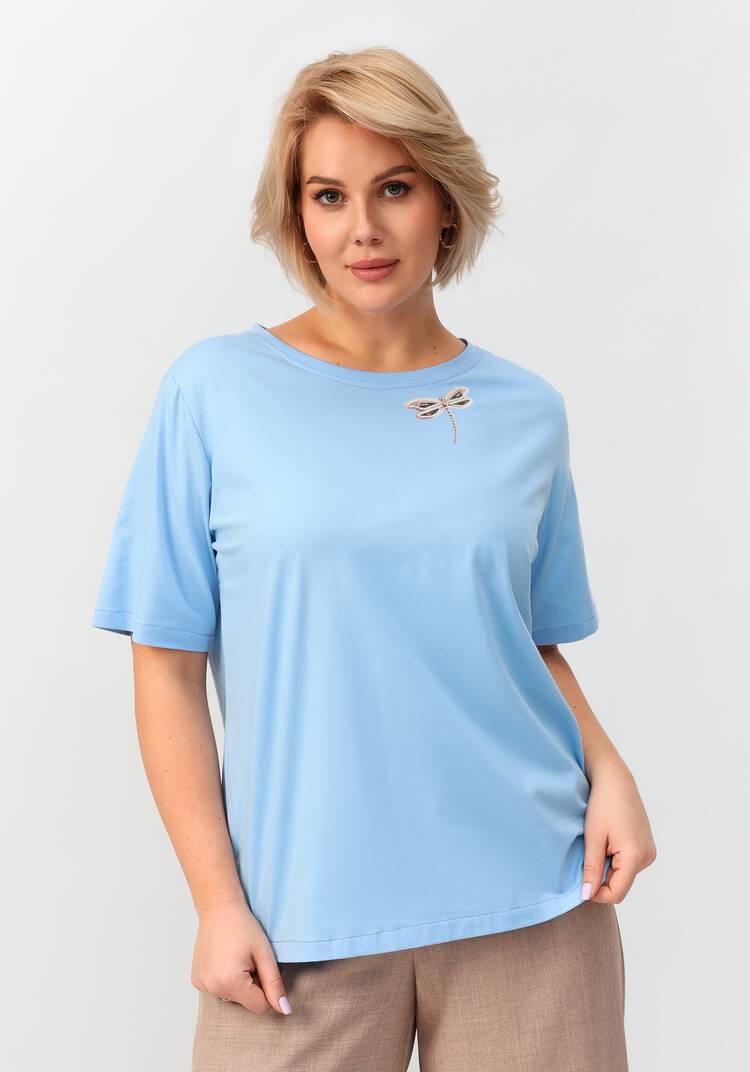 Блуза с принтом стрекоза шир.  750, рис. 13