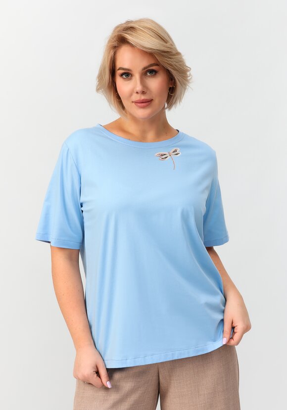 Блуза с принтом стрекоза шир.  580, рис. 13