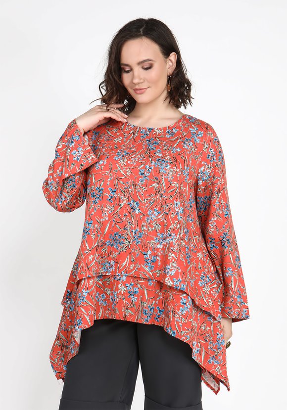 Туника с цветочным принтом Адель шир.  580, рис. 5