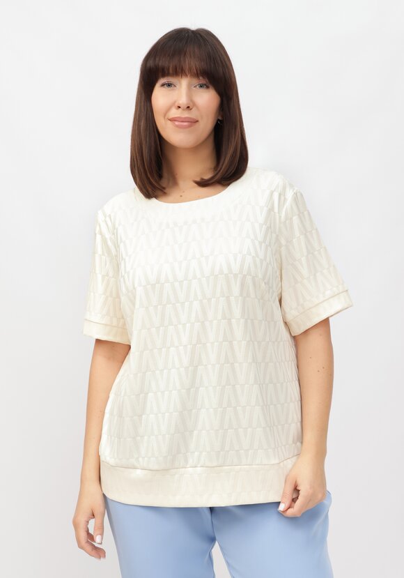 Джемпер с коротким рукавом и принтом шир.  580, рис. 8