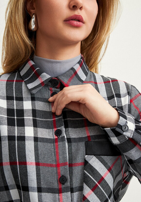 Рубашка в клетку с поясом шир.  580, рис. 5