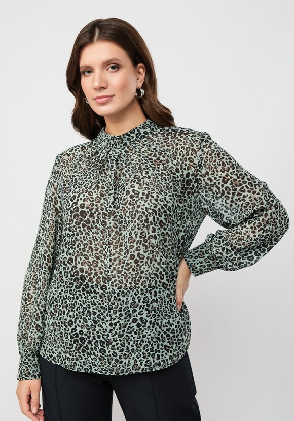 Блуза с принтом леопард шир.  580, рис. 7
