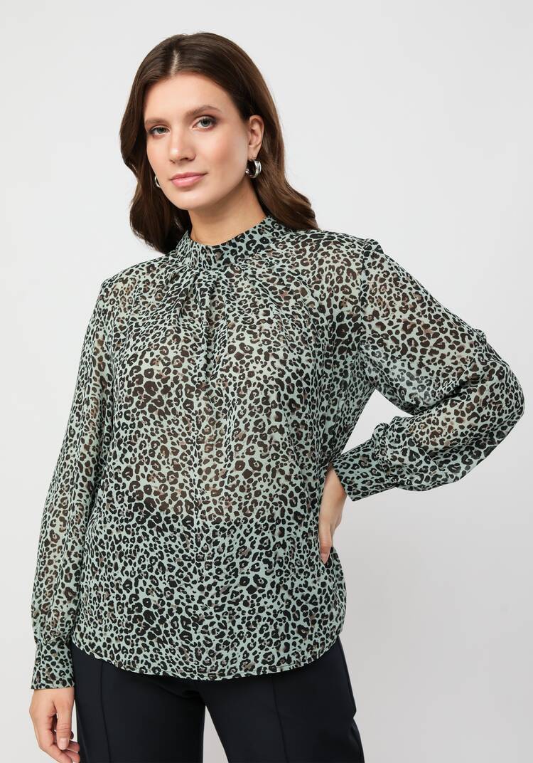 Блуза с принтом леопард шир.  750, рис. 7
