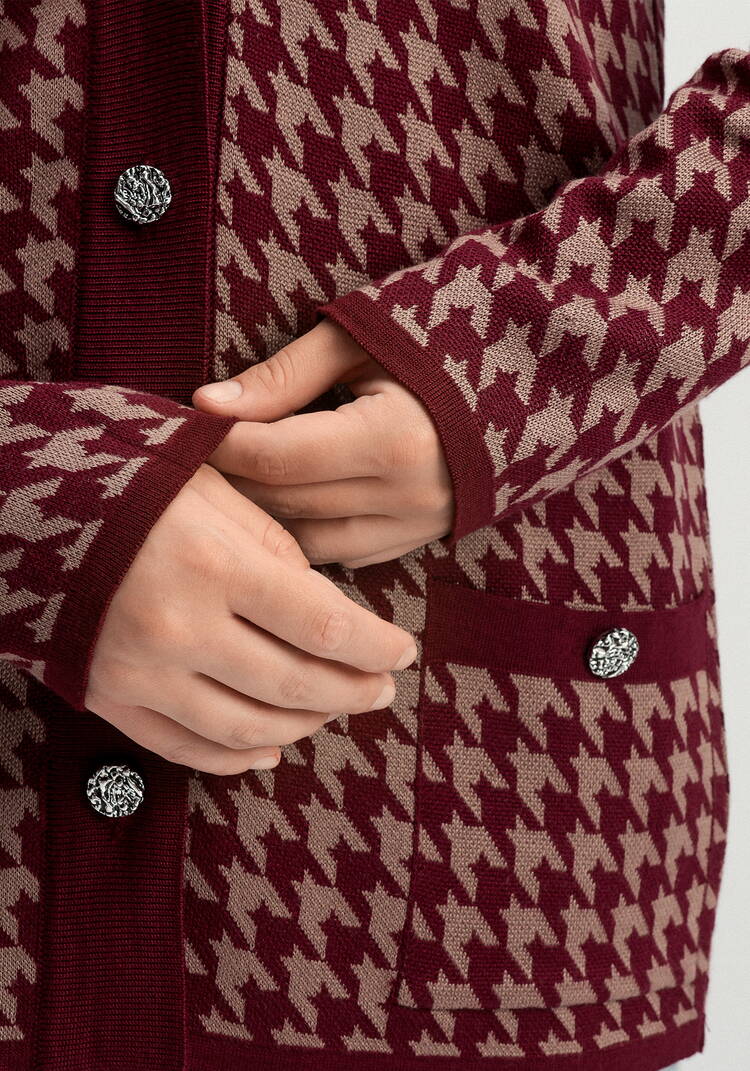 Кардиган с орнаментом гусиная лапка шир.  750, рис. 5