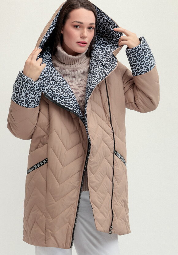 Куртка стеганая с анималистичным принтом шир.  580, рис. 11