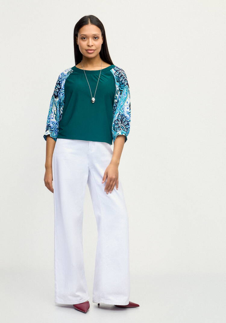 Блуза с цветными рукавами шир.  750, рис. 10