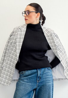 Жакет из твида однобортный