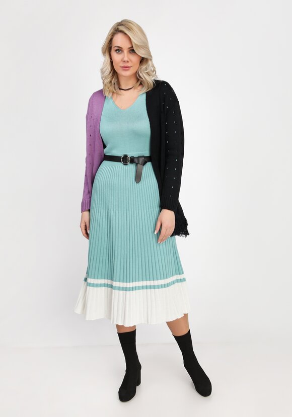 Кардиган с бахромой и поясом шир.  580, рис. 7