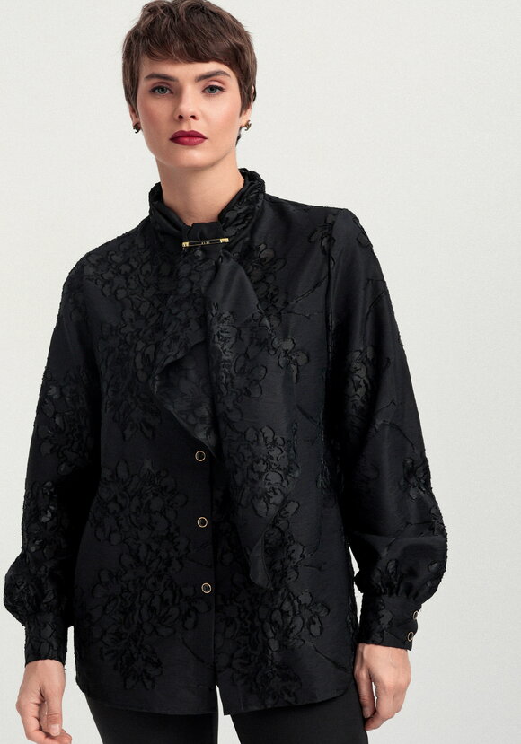 Блуза со съемным бантом шир.  580, рис. 12