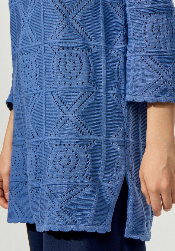 Туника с ажурным рисунком и воротником поло шир.  580, рис. 20