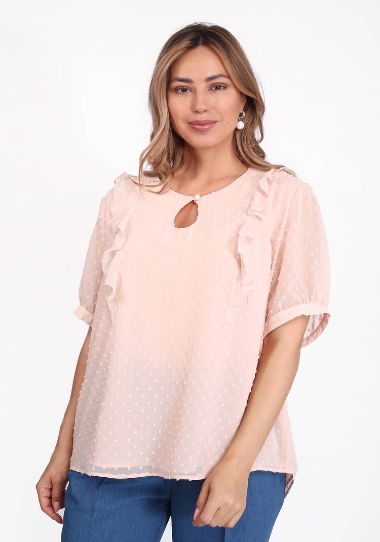 Блуза шифоновая с бантом шир.  750, рис. 5