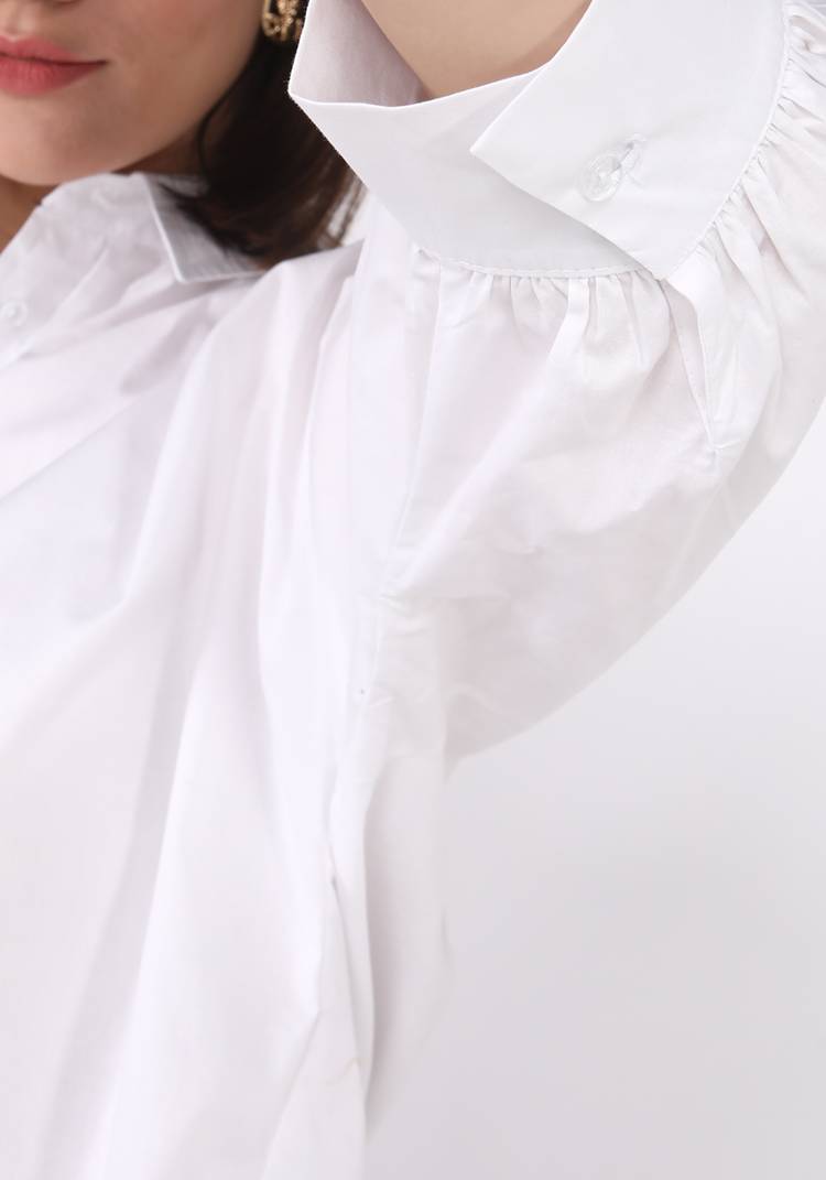 Блуза свободного кроя с объемными рукавами шир.  750, рис. 4