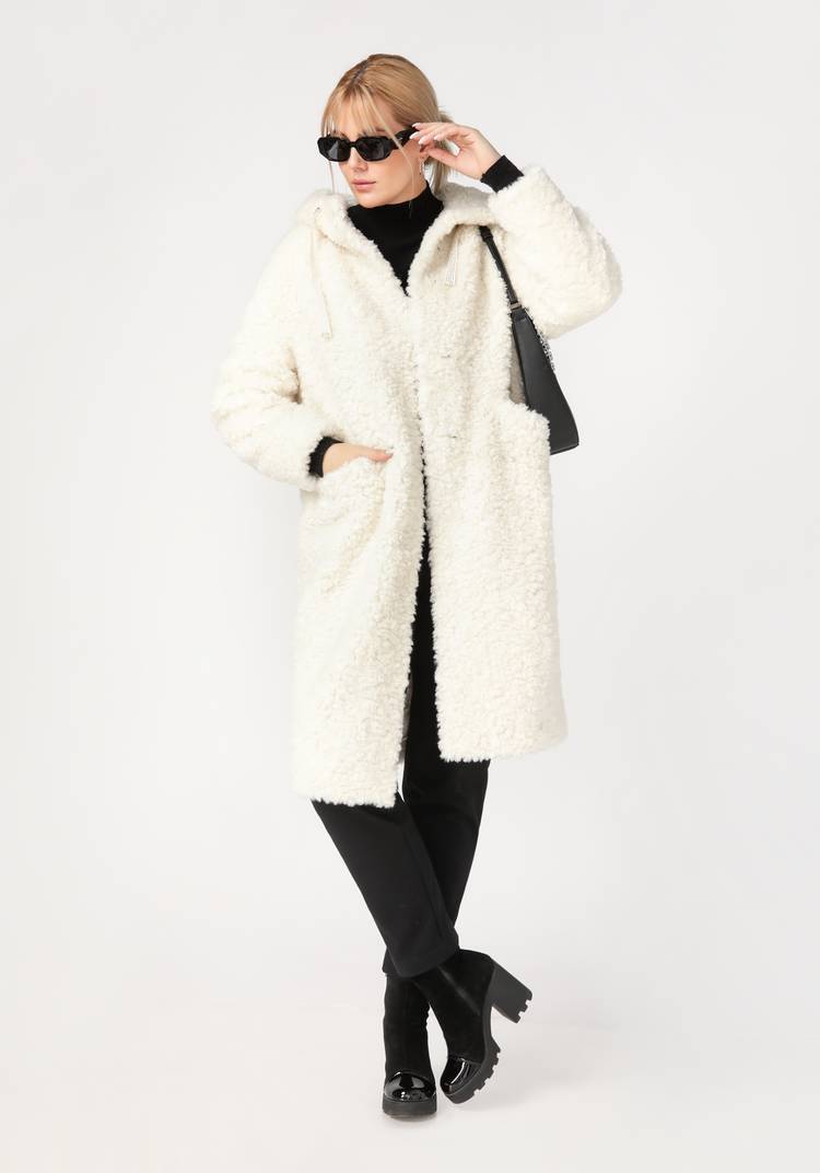 Пальто из шерсти мериноса с капюшоном шир.  750, рис. 16