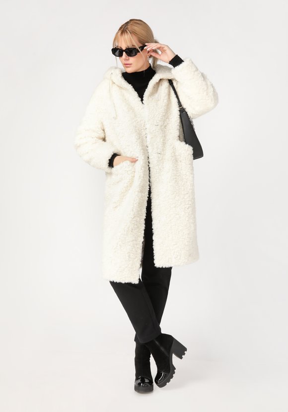 Пальто из шерсти мериноса с капюшоном шир.  580, рис. 16