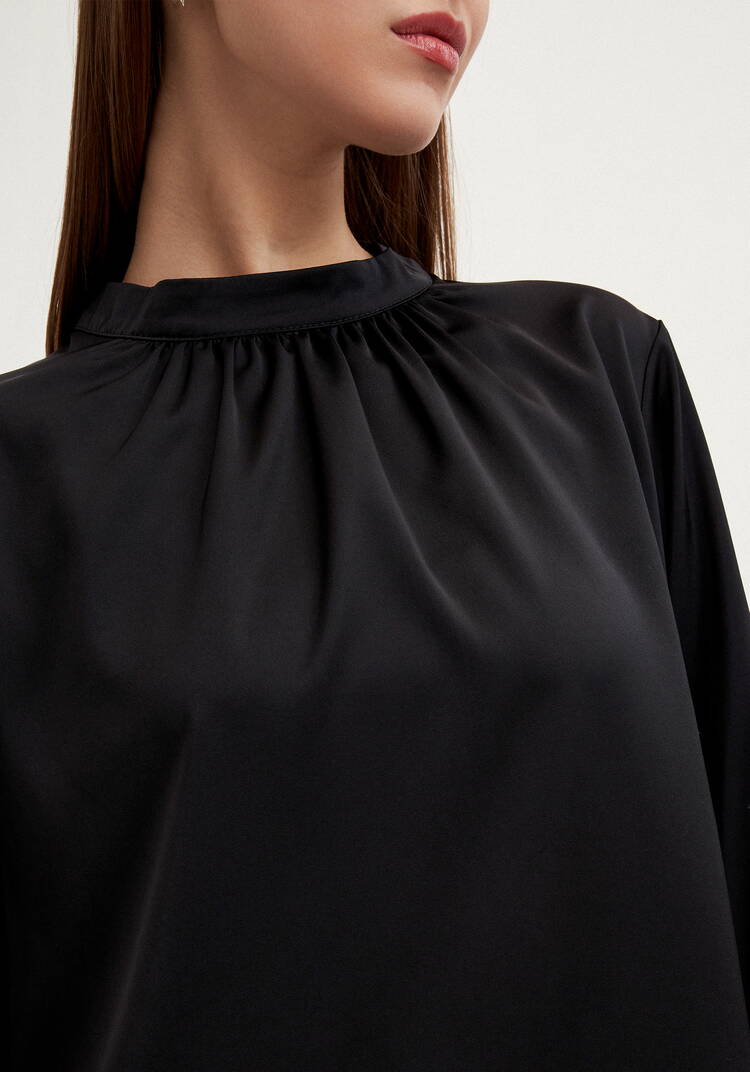 Блуза шелковая с воротником-стойкой шир.  750, рис. 23