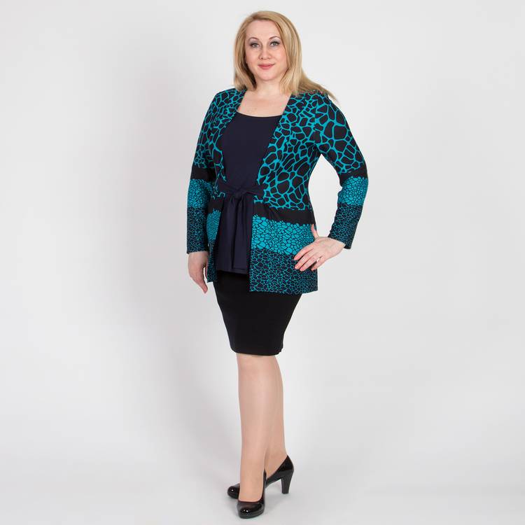 Блуза с эффектом двойки и монохромным принтом шир.  750, рис. 7