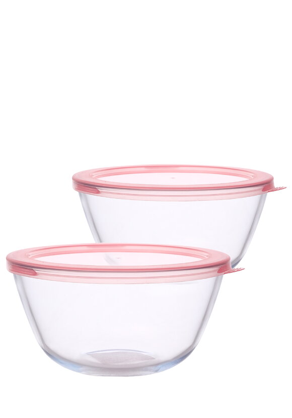 Миски стеклянные с крышкой, набор из 2 шт. шир.  580, рис. 1