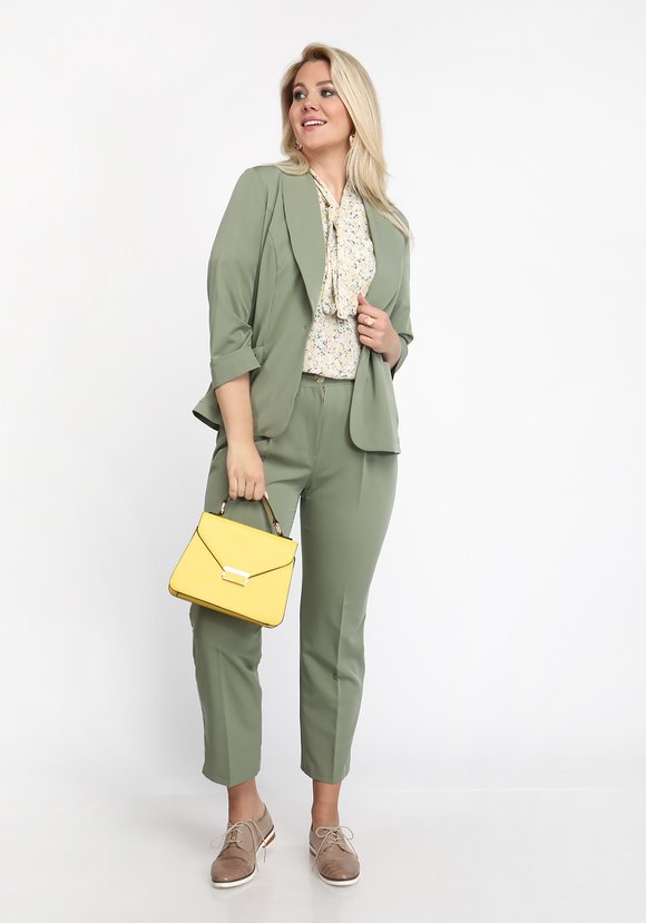 Брюки со стрелками на высокой талии шир.  580, рис. 9