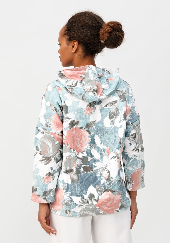 Жакет с цветочным принтом и капюшоном шир.  580, рис. 3