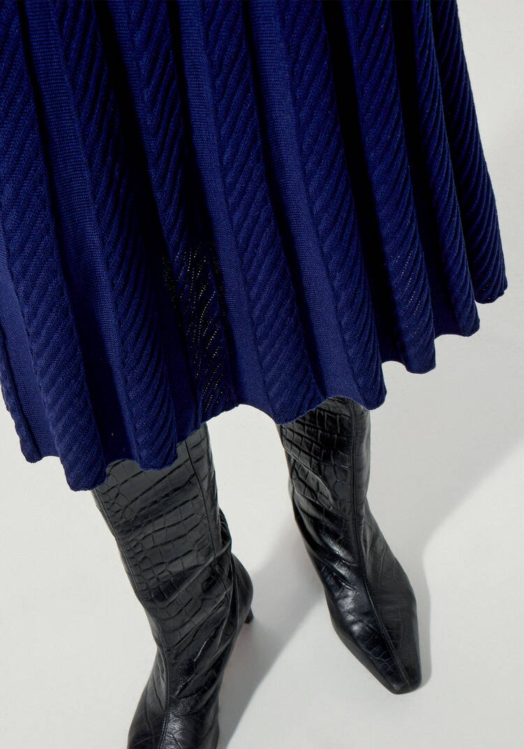 Юбка плиссе в вертикальную полоску шир.  750, рис. 6