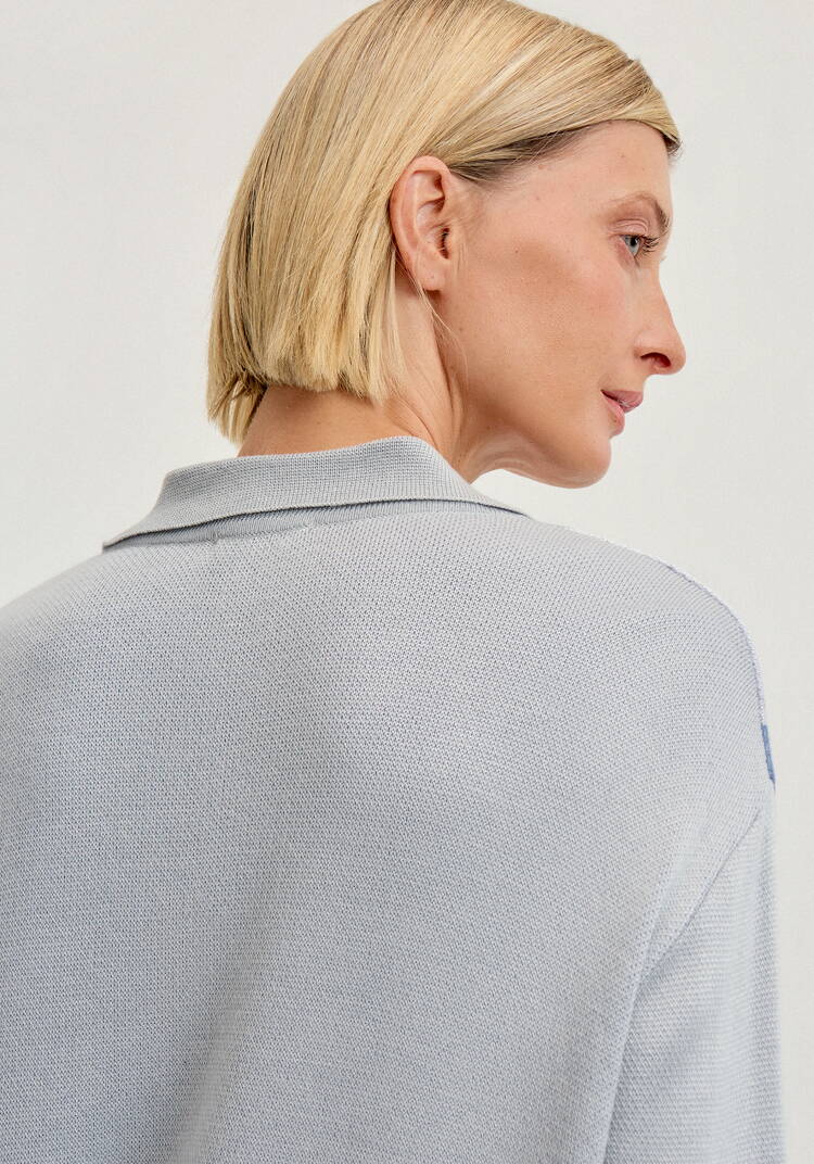 Джемпер с воротом-поло и ромбовидным узором шир.  750, рис. 22