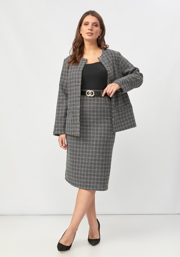 Юбка из фактурной ткани с поясом шир.  580, рис. 2