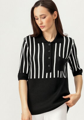 Джемпер-поло с вертикальной полосой